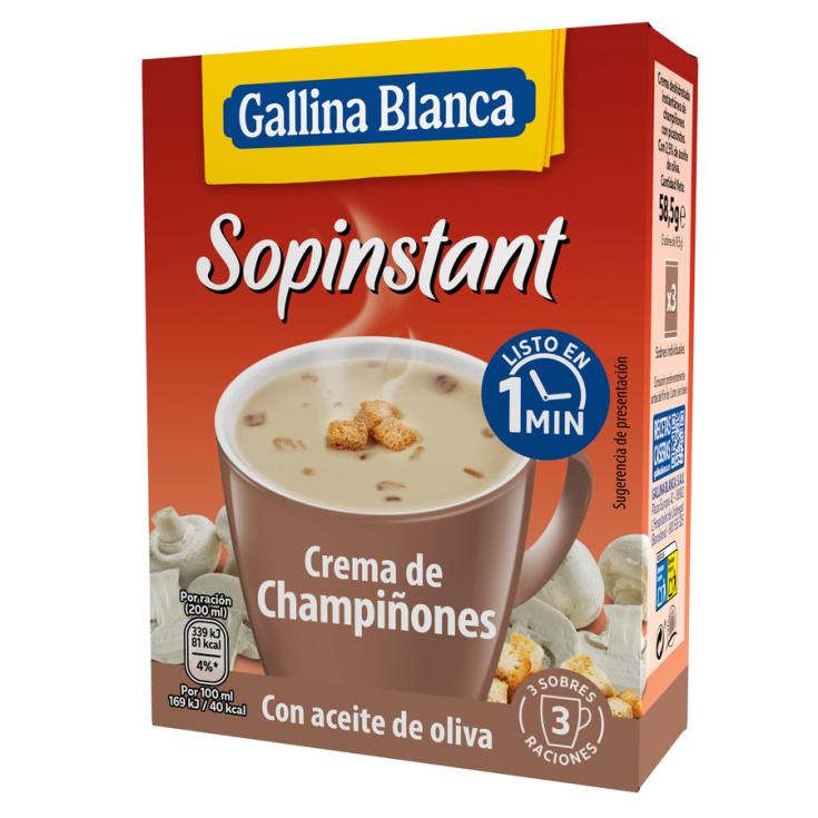 CREMA DE CHAMPIÑONES SOPINSTANT, 57GR GALLINA BLANCA