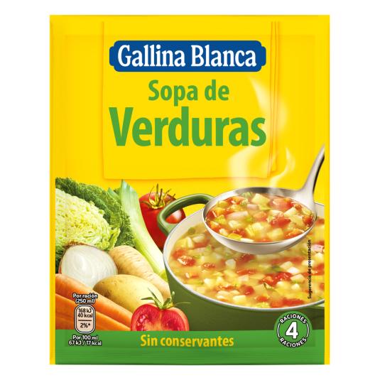 SOPA DE VERDURAS, 56GR GALLINA BLANCA