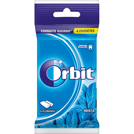 CHICLES DE MENTA, 4X56G ORBIT