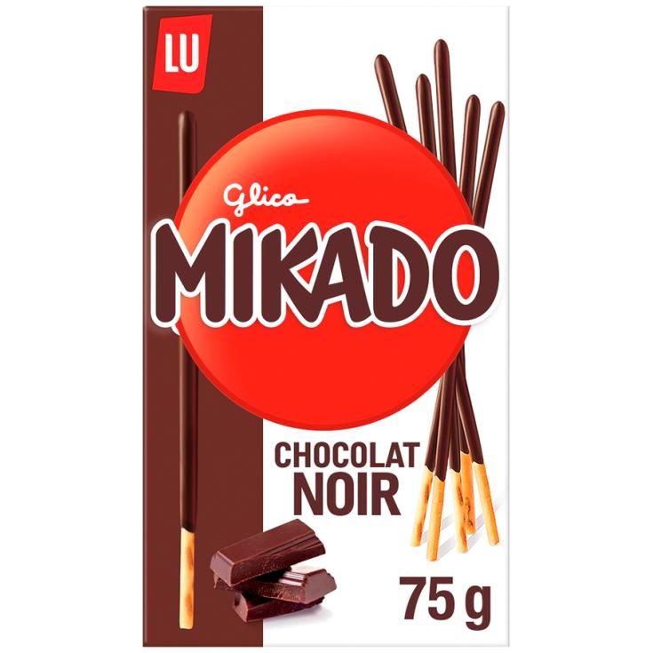 PALITOS GALLETA CON CHOCOLATE NEGRO,75G MIKADO