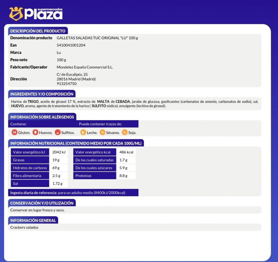 CRACKERS, 100GR TUC