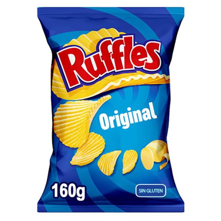 PATATAS FRITAS RUFFLES ONDULADAS, 160GR LAYS