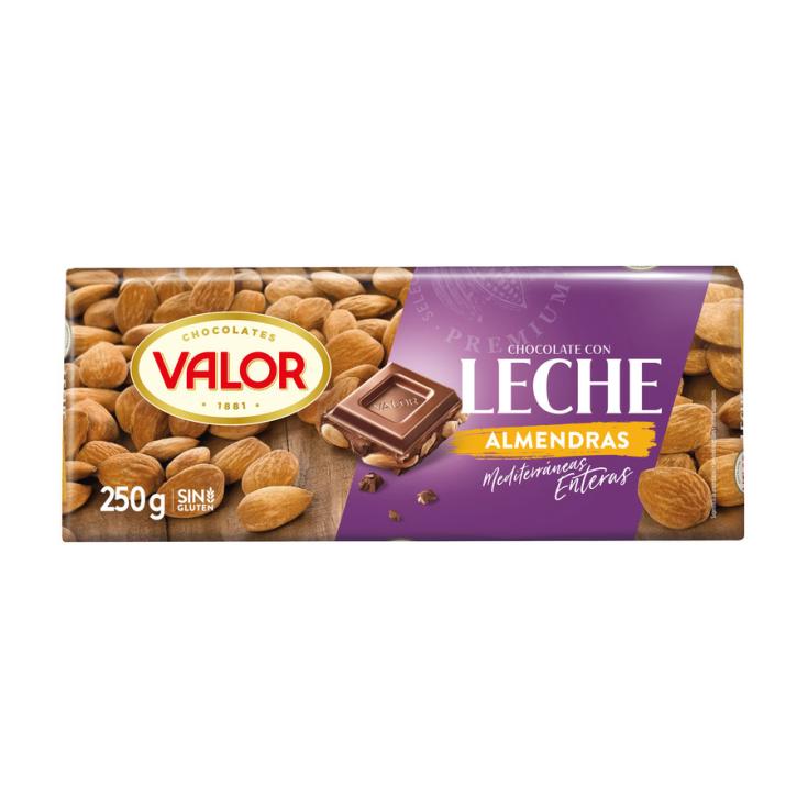 CHOCOLATE VALOR CON LECHE Y ALMENDRAS 250 GRS. - Supermercado