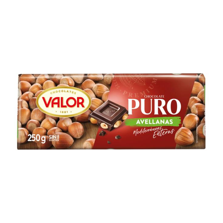 CHOCOLATE PURO CON AVELLANA, 250GR VALOR