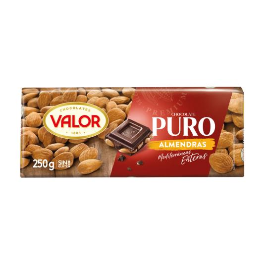 CHOCOLATE PURO ALMENDRA, 250GR VALOR
