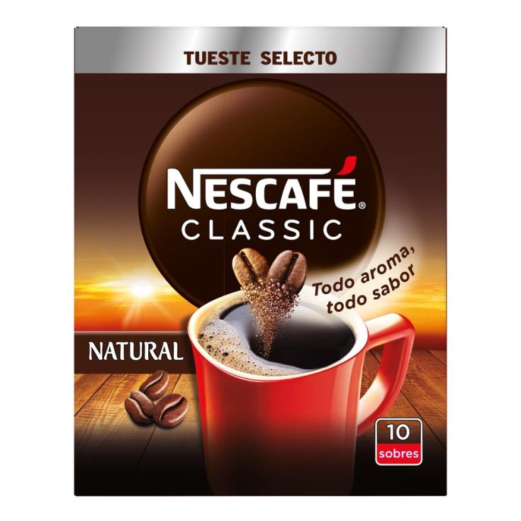 CAFE SOLUBLE NATURAL, 10 SOBRES NESCAFE