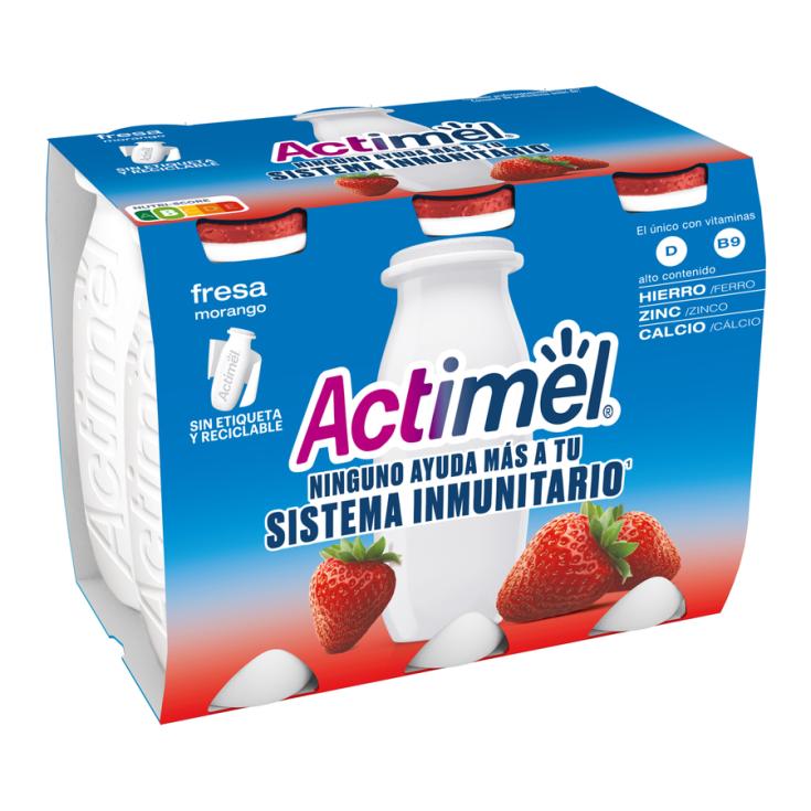 YOGUR ACTIMEL FRESA, 6X100ML DANONE