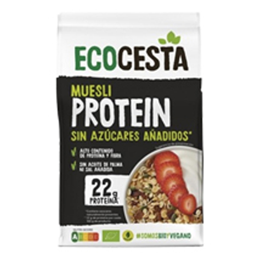 MUESLI PROTEIN SIN AZUCARES AÑADIDOS, 375G ECOCESTA