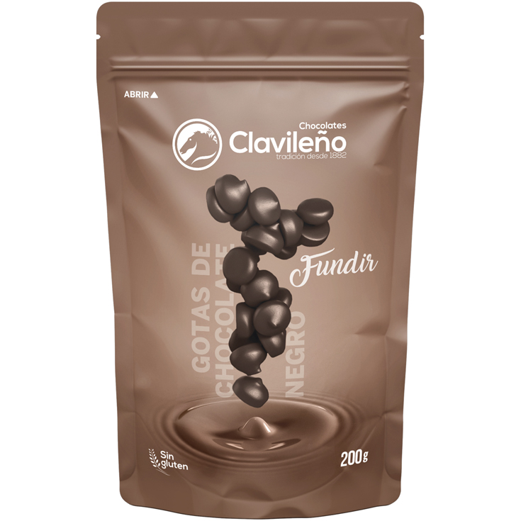 GOTAS DE CHOCOLATE NEGRO, 200G CLAVILEÑO