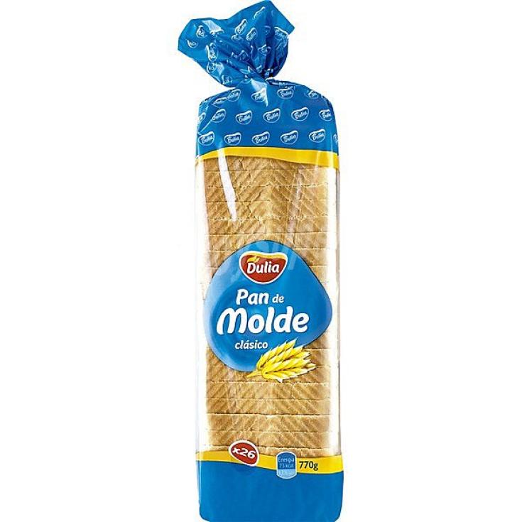 PAN DE MOLDE 26 REBANADAS , 770GR DULIA