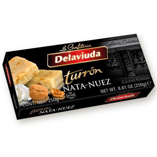 TURRON DE NATA Y NUEZ, 250G DELAVIUDA