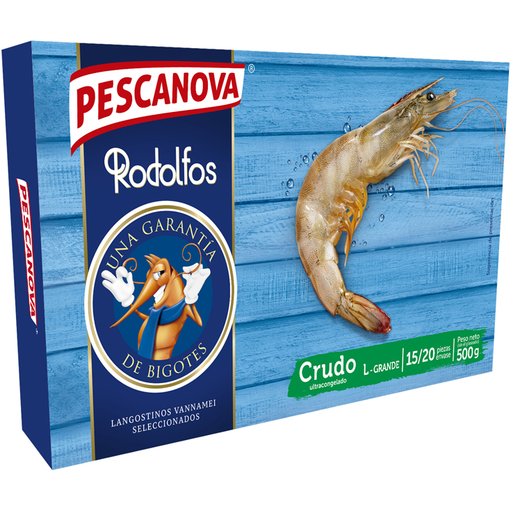 LANGOSTINO CRUDO 15/20 , 500G PESCANOVA