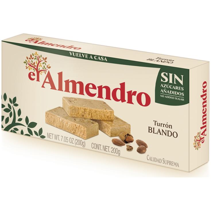 TURRON BLANDO SIN AZUCAR AÑADIDO, 200G EL ALMENDRO