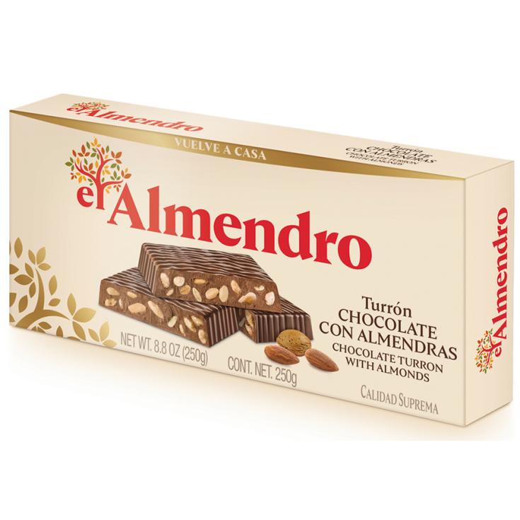 TURRON DE CHOCOLATE Y ALMENDRA, 250G EL ALMENDRO