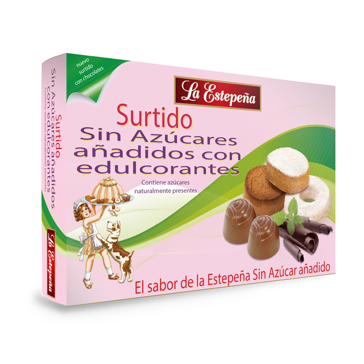 SURTIDO SIN AZUCAR CON CHOCOLATE, 285G LA ESTEPEÑA