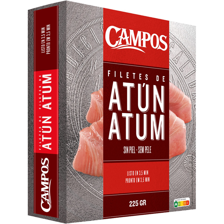 FILETES DE ATUN SOLOMILLOS SIN PIEL, 225 GR CAMPOS