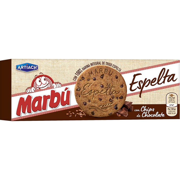 GALLETAS DE ESPELTA CON CHOCOLATE, 225G MARBU