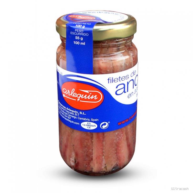 FILETE DE ANCHOA EN ACEITE DE OLIVA, 55G ARLEQUIN