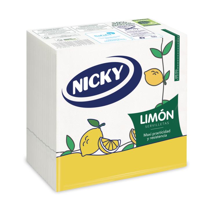 SERVILLETA DECORADA LIMON,2CAPAS 65UD NICKY