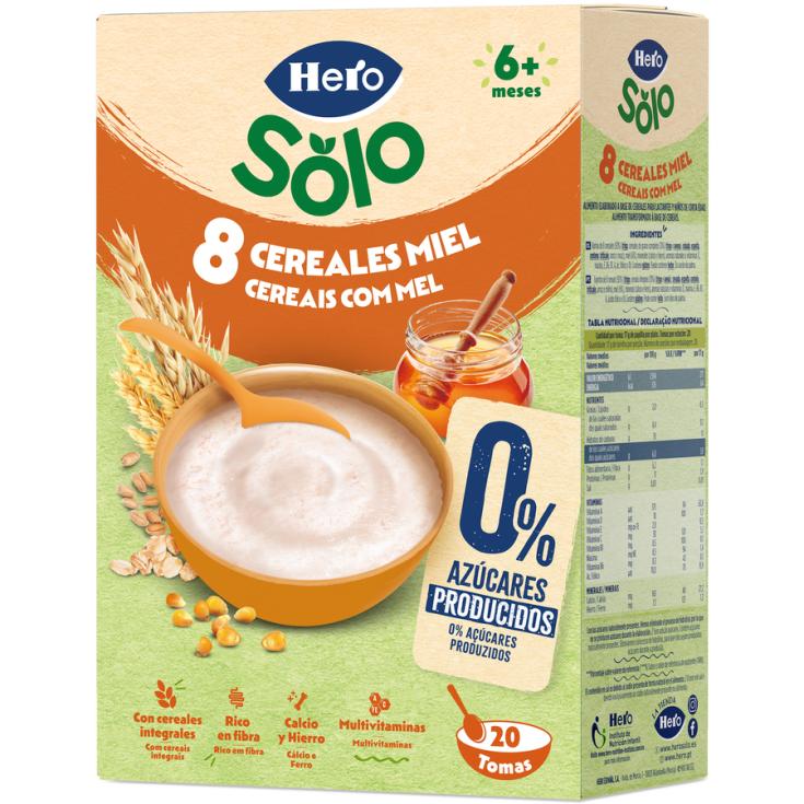 PAPILLA 8 CEREALES Y MIEL, 340GR HERO BABY