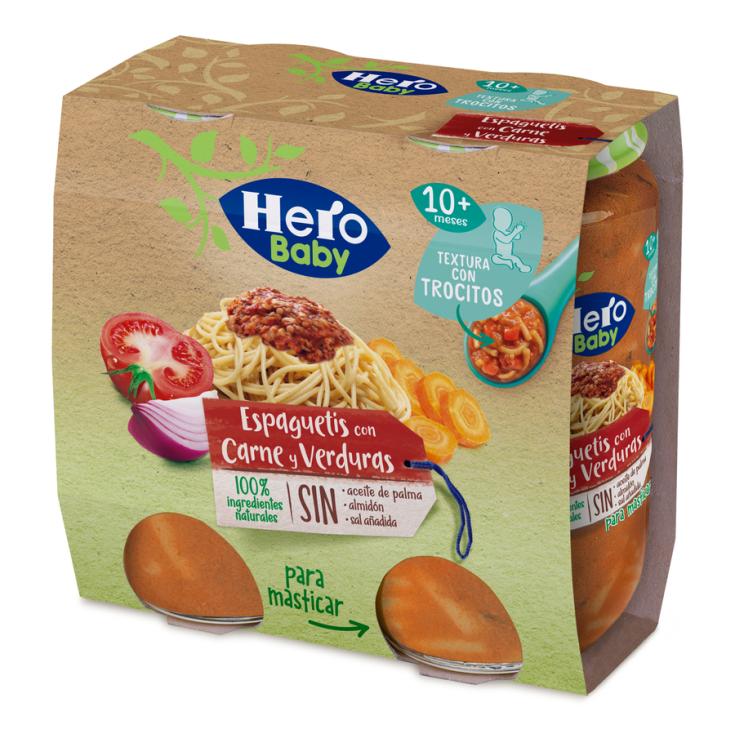 ESPAGUETIS CON CARNE Y VERDURA, 2X35G HERO NANOS