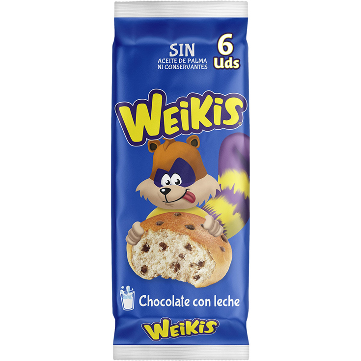 WEIKIS CHOCOLATE Y LECHE, 6UD BELLA EASO