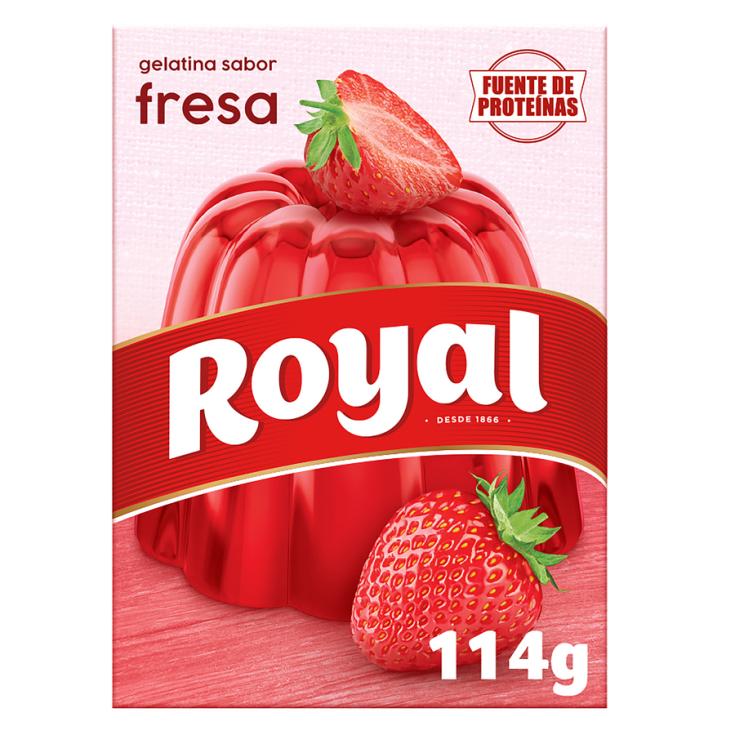 GELATINA SABOR FRESA, 114GR ROYAL