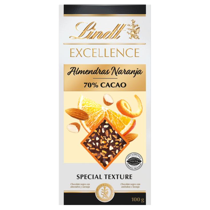 CHOCOLATE EXCELL. NARANJA-ALMENDRA, 100GR LINDT