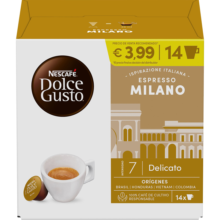 CAPSULAS CAFE MILANO, 14 CAPSULAS DOLCE GUSTO