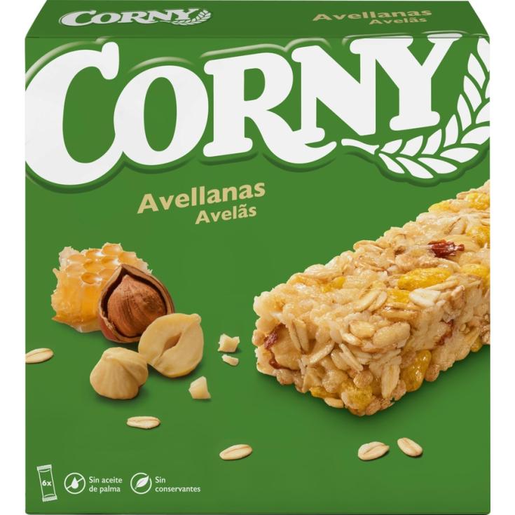 BARRITAS CEREALES CON AVELLANA, 6X25GR CORNY