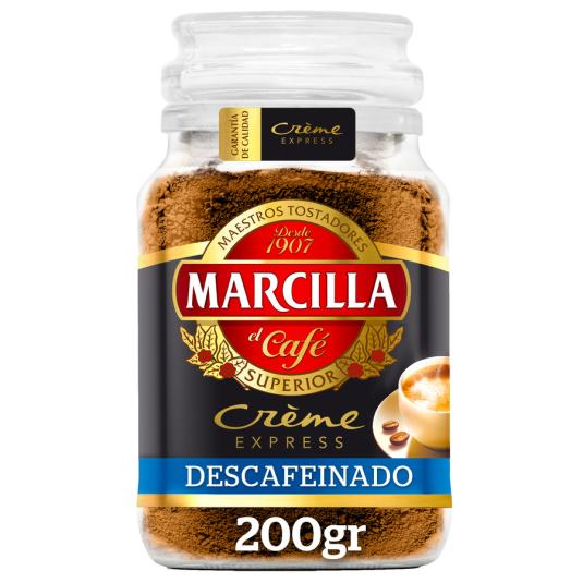 CAFE SOLUBLE CREME DESCAFEINADO, 200GR MARCILLA