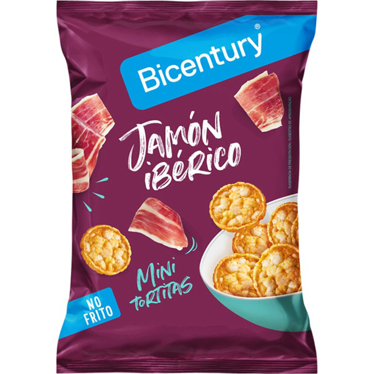 MINI TORTITAS SABOR JAMON IBERICO, 70G BICENTURY