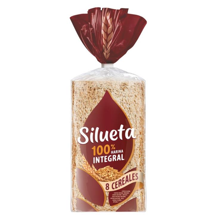 PAN SIN CORTEZA 8 CEREALES, 450GR SILUETA