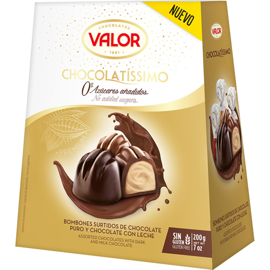 BOMBON SIN AZUCAR CHOCOLATISIMO, 200G VALOR