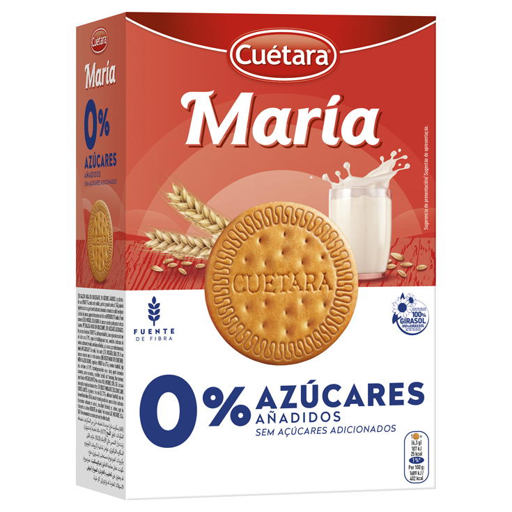 GALLETAS MARIA 0% AZUCARES, 400G CUETARA