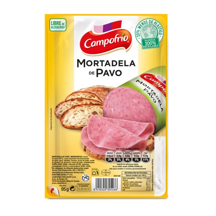 MORTADELA PAVO LONCHAS , 95G CAMPOFRIO