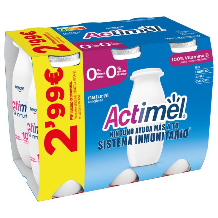 YOGUR ACTIMEL 0% NATURAL, 6X100ML DANONE