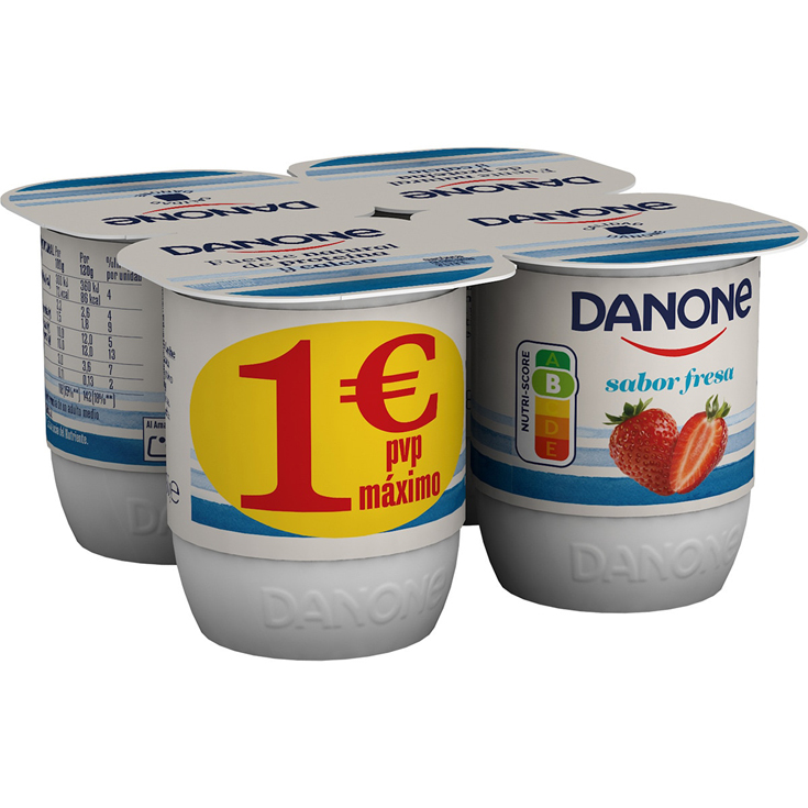 YOGUR SABOR FRESA, 4X120GR DANONE