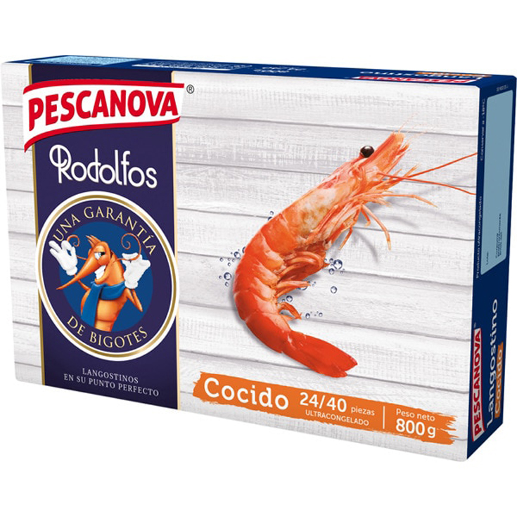 LANGOSTINO COCIDO 24/40 PIEZAS, 800 GR PESCANOVA