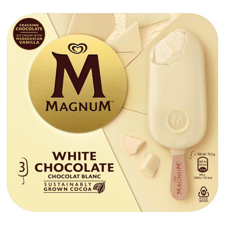 HELADO CHOCOLATE BLANCO, 3X100ML MAGNUM