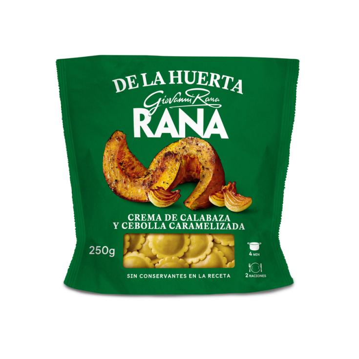 RAVIOLI RELLENO CALABAZA Y CEBOLLA CARAM. 250G RANA