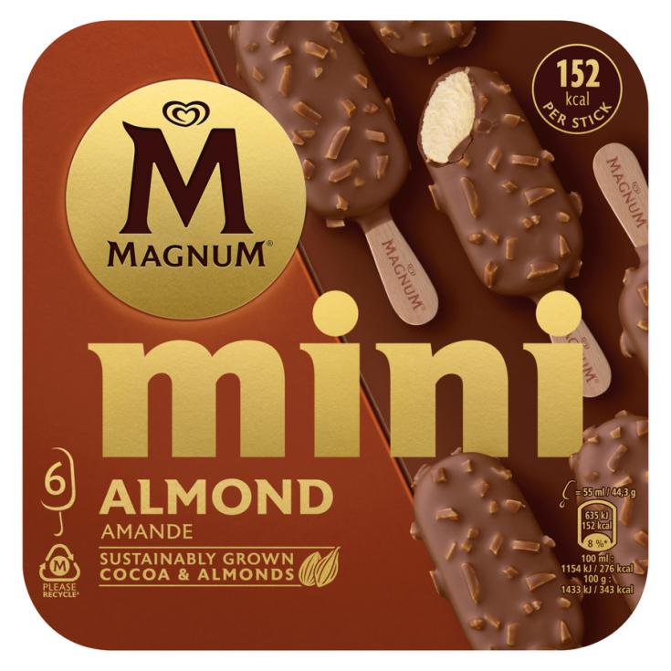 HELADO MINI ALMENDRA, PK 6X55ML MAGNUM