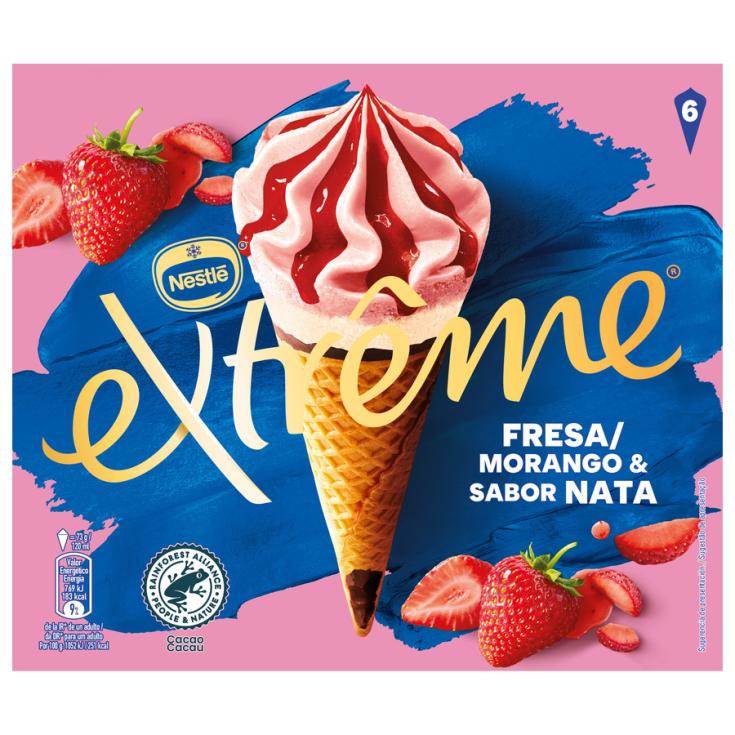 HELADO CONO EXTREME FRESA-NATA, 6X120ML HELADOS NESTLE