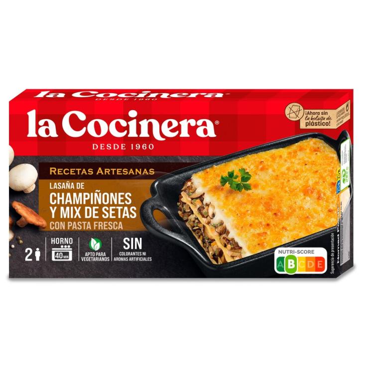 LASAÑA DE CHAMPIÑONES Y MIX DE SETAS, 500G LA COCINERA